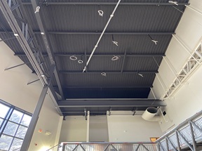 Commercial ceiling sprayed with DryFall