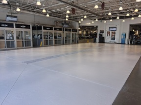 Painted commercial concrete floor coating project