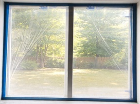 Tape windows and walls for crisp lines